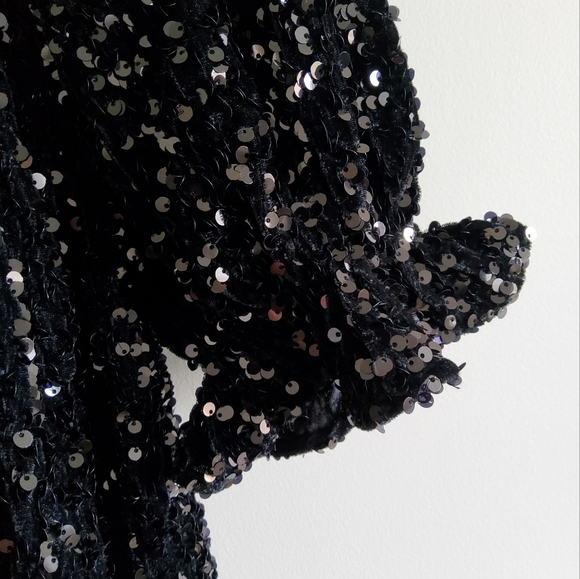 Selkie Black Sequin Puff Dress - Picture 13 of 16